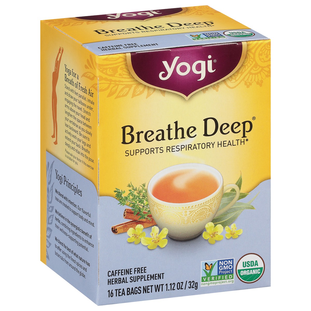 slide 5 of 9, Yogi Teas Organic Caffeine Free Breathe Deep Tea, 16 ct