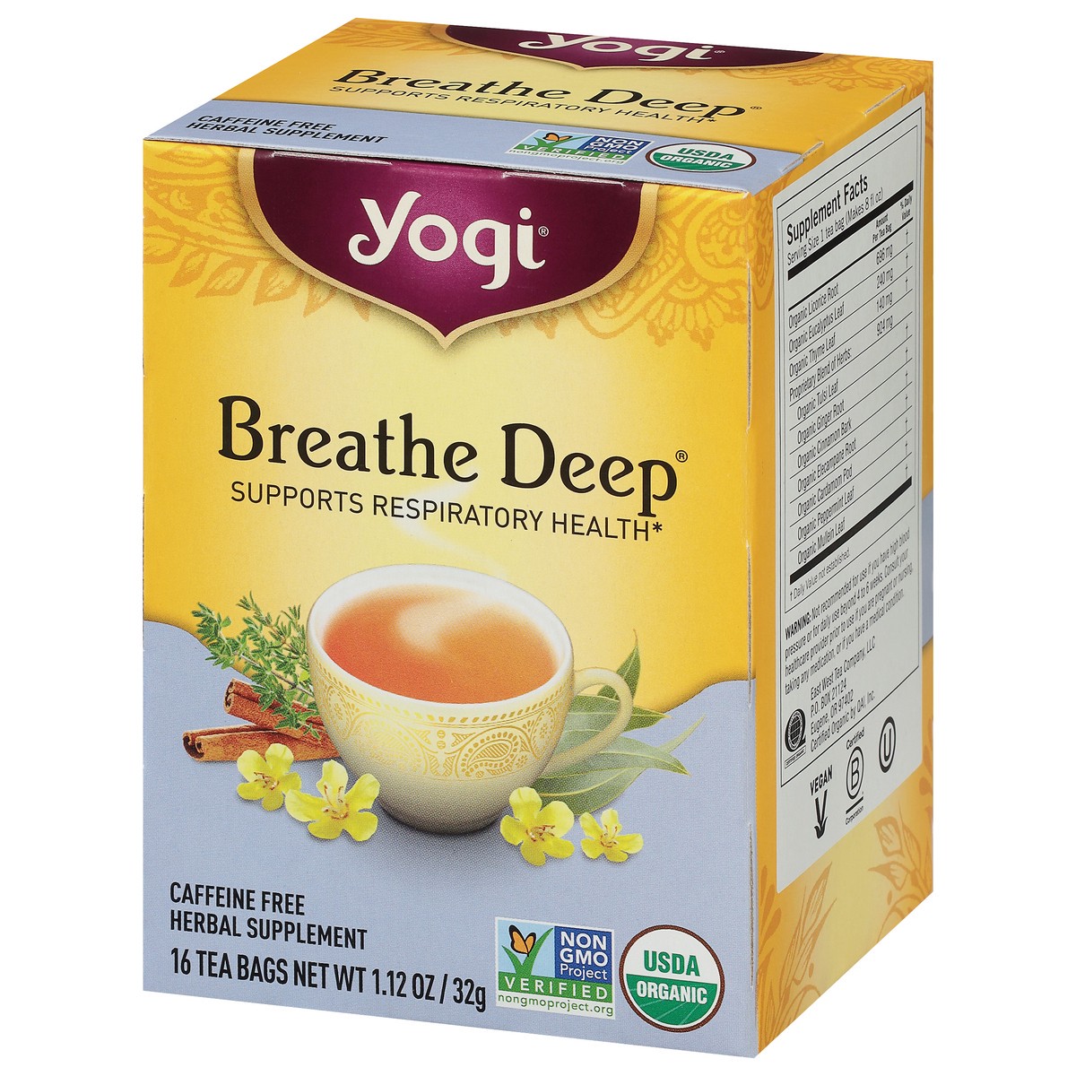 slide 4 of 9, Yogi Teas Organic Caffeine Free Breathe Deep Tea, 16 ct