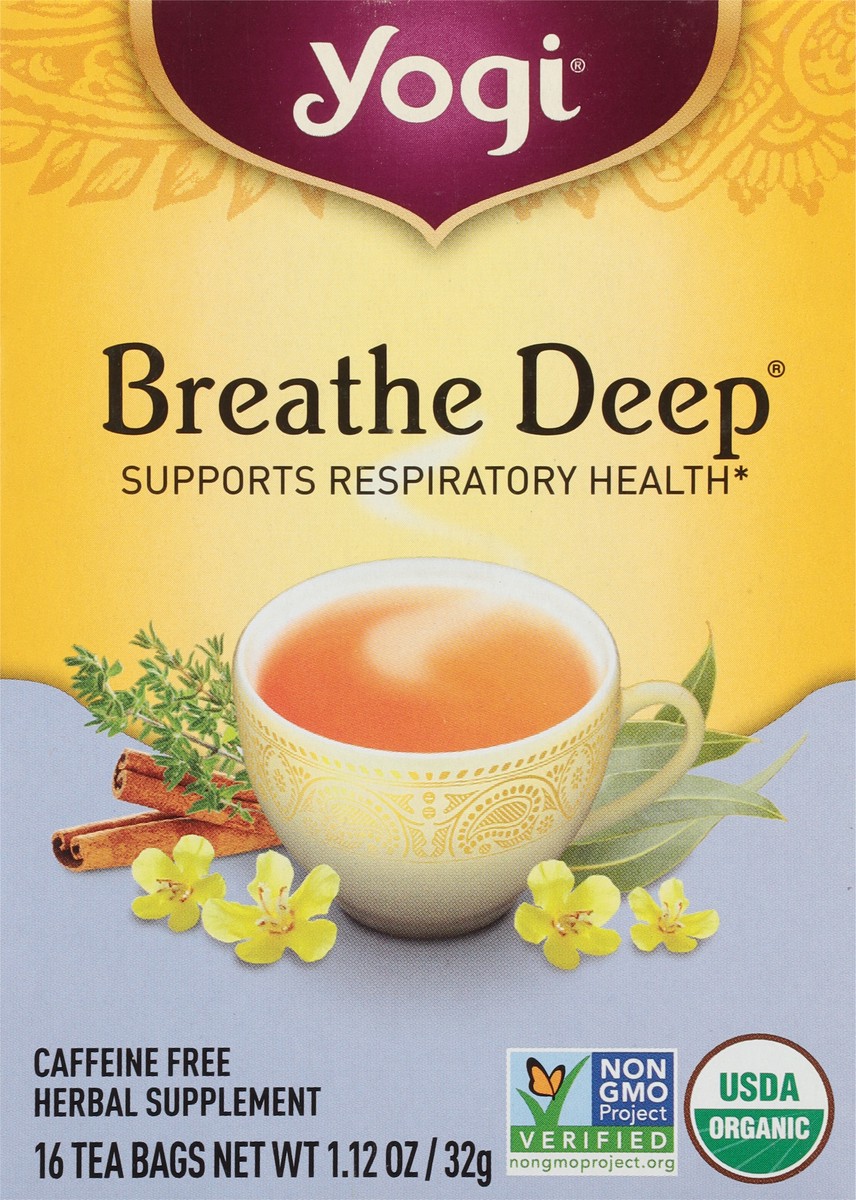 slide 9 of 9, Yogi Teas Organic Caffeine Free Breathe Deep Tea, 16 ct