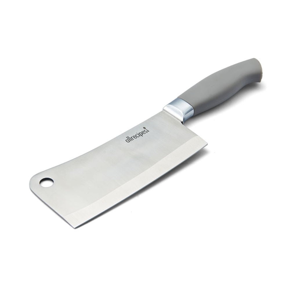 slide 1 of 1, Allrecipes Poly Handle Cleaver - Gray, 6 in