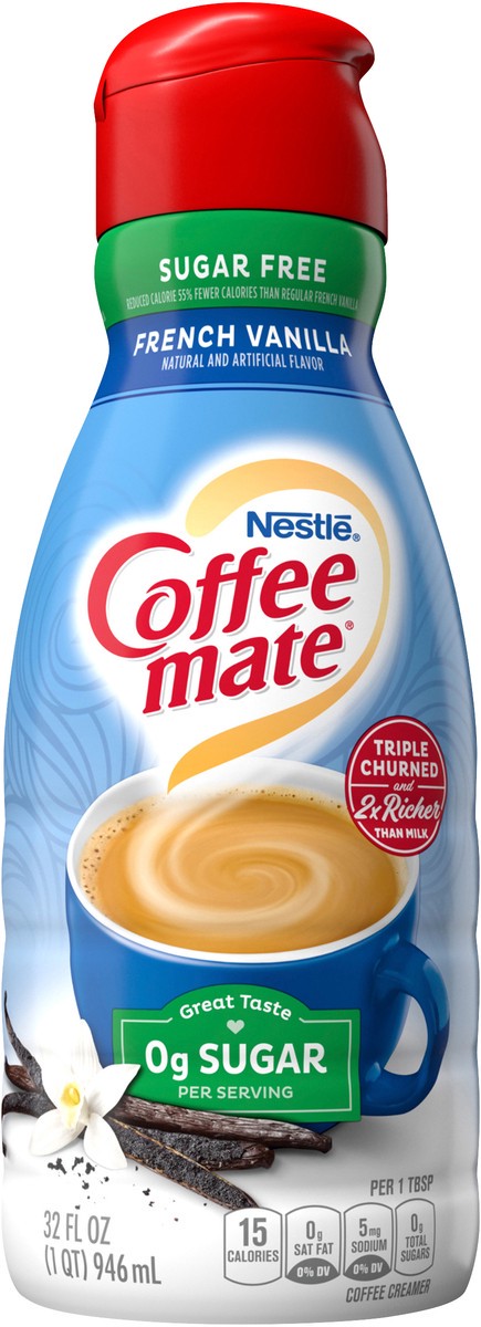 slide 4 of 7, Coffee mate Nestle Coffee mate Zero Sugar French Vanilla Liquid Coffee Creamer, 32 oz