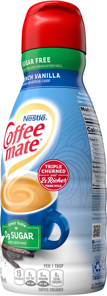 slide 6 of 7, Coffee mate Nestle Coffee mate Zero Sugar French Vanilla Liquid Coffee Creamer, 32 oz
