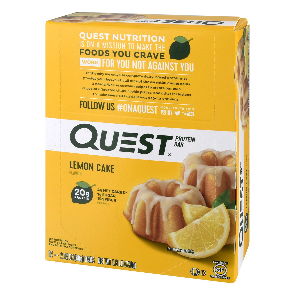 slide 4 of 9, Quest Protein Bar, Lemon Cake Flavor, 12 ct