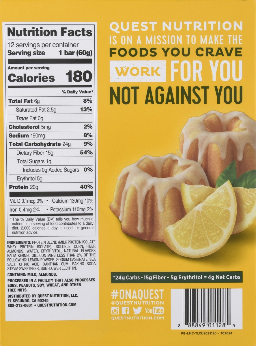 slide 2 of 9, Quest Protein Bar, Lemon Cake Flavor, 12 ct