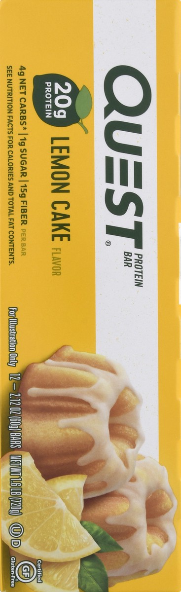slide 8 of 9, Quest Protein Bar, Lemon Cake Flavor, 12 ct