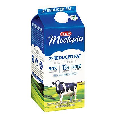 slide 1 of 1, H-E-B MooTopia Lactose Free 2% Reduced Fat Milk, 64 fl oz