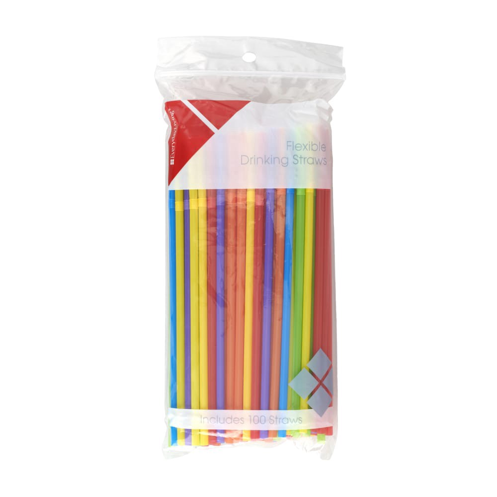 slide 2 of 2, Everyday Living Flexible Drinking Straws, 100 ct