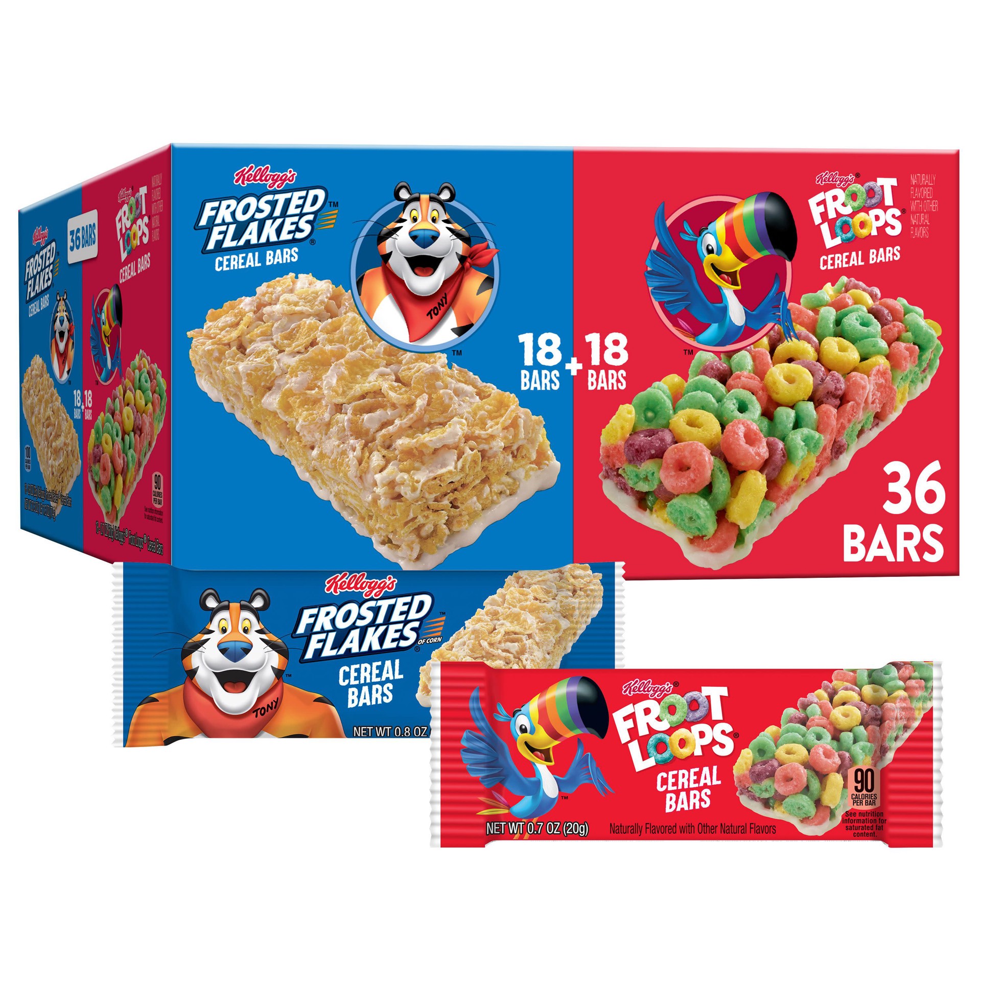 slide 1 of 5, Kellogg's Cereal Bars, Variety Pack, 27.3 oz, 36 Count, 27.3 oz