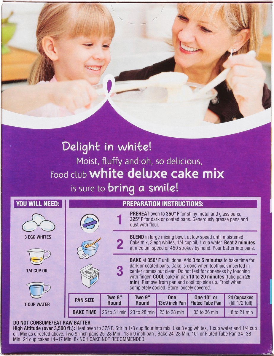 slide 5 of 9, Food Club White Deluxe Cake Mix 16.5 oz, 16.5 oz