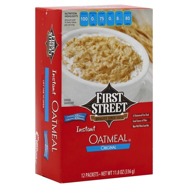 slide 1 of 1, First Street Regular Instant Oats, 12 ct