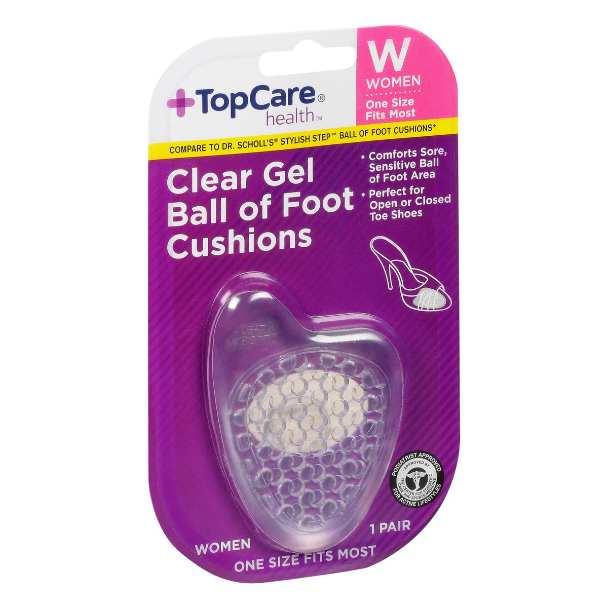 slide 6 of 12, TopCare Health Women Clear Gel Ball of Foot Cushions 1 ea, 1 ct