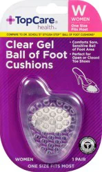 TopCare Health Women Clear Gel Ball of Foot Cushions 1 ea
