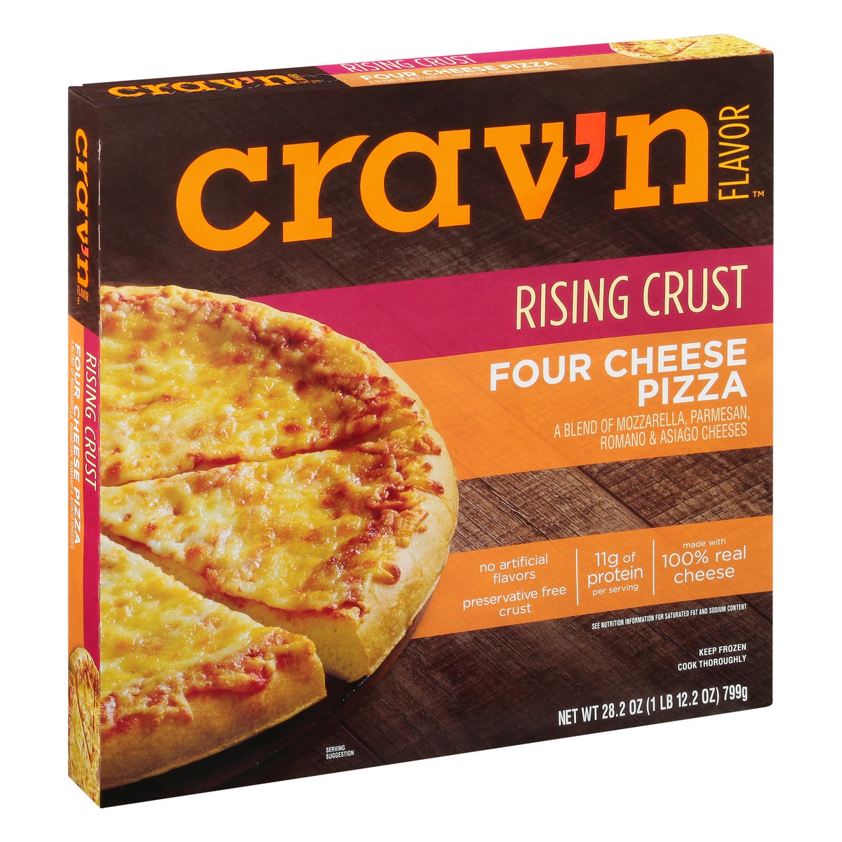 slide 9 of 10, Crav'n Flavor Four Cheese Rising Crust Pizza, 28.2 oz