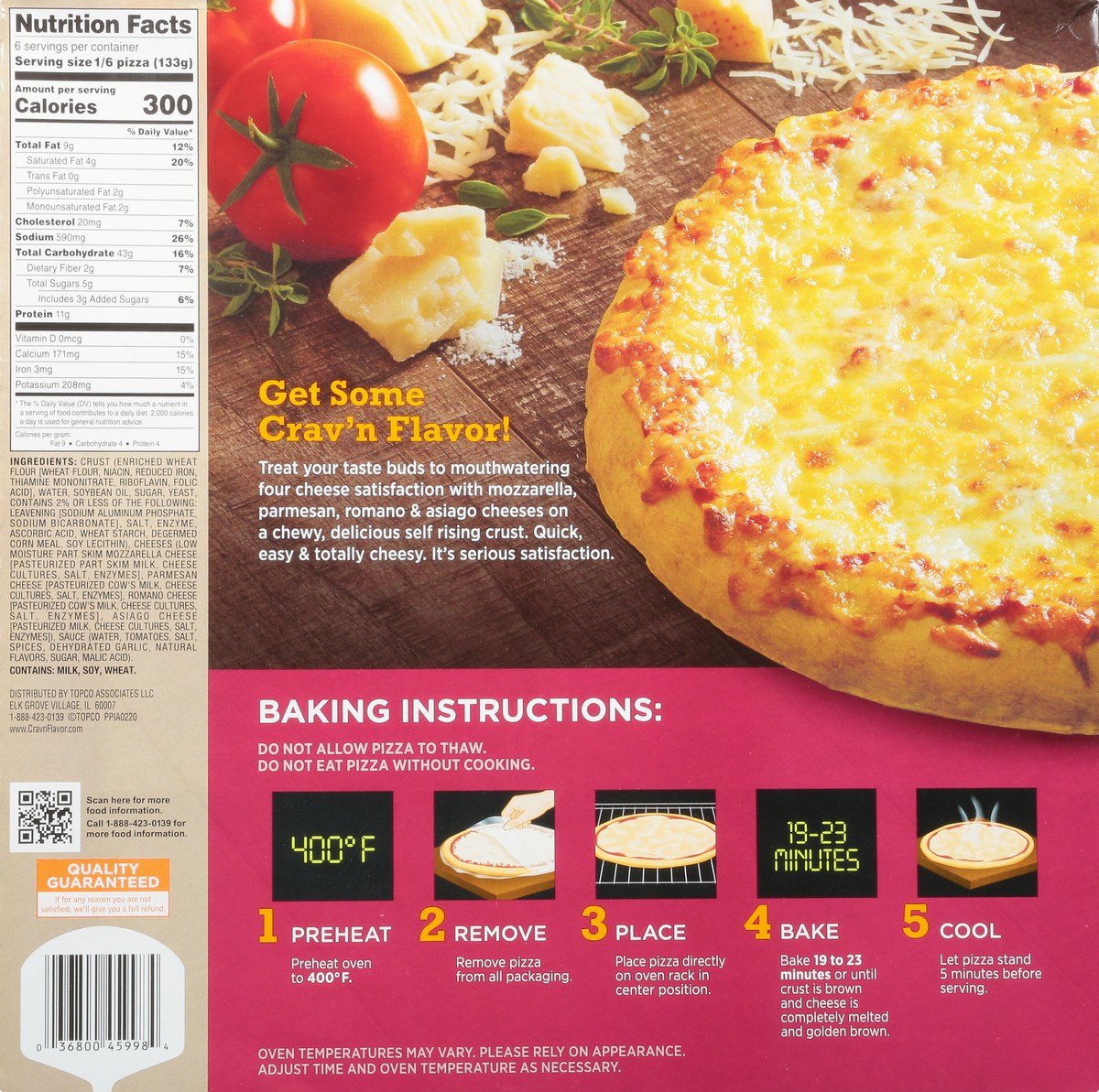 slide 7 of 10, Crav'n Flavor Four Cheese Rising Crust Pizza, 28.2 oz