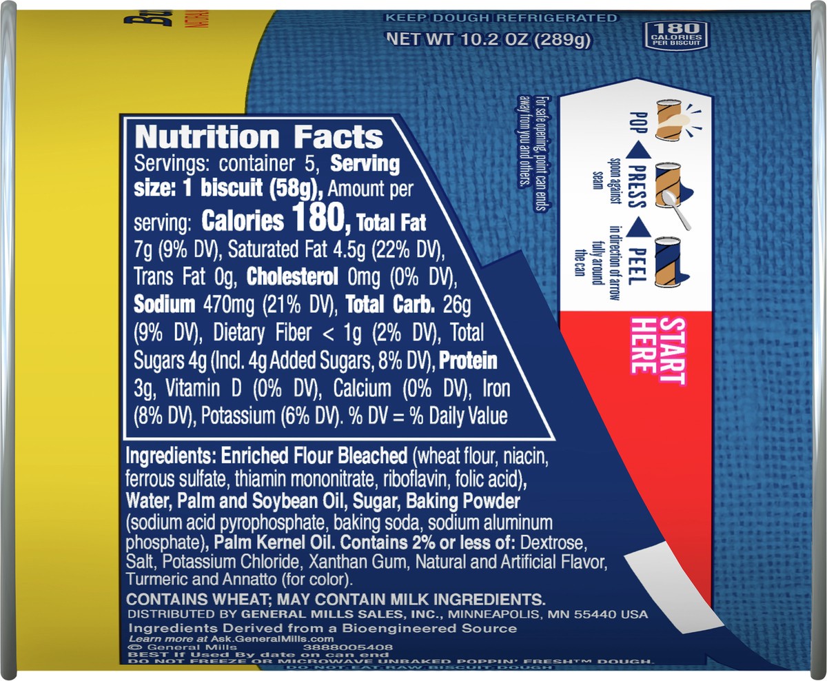 slide 10 of 14, Grands! Southern Homestyle Butter Tastin' Biscuits, 5 ct., 10.2 oz., 5 ct
