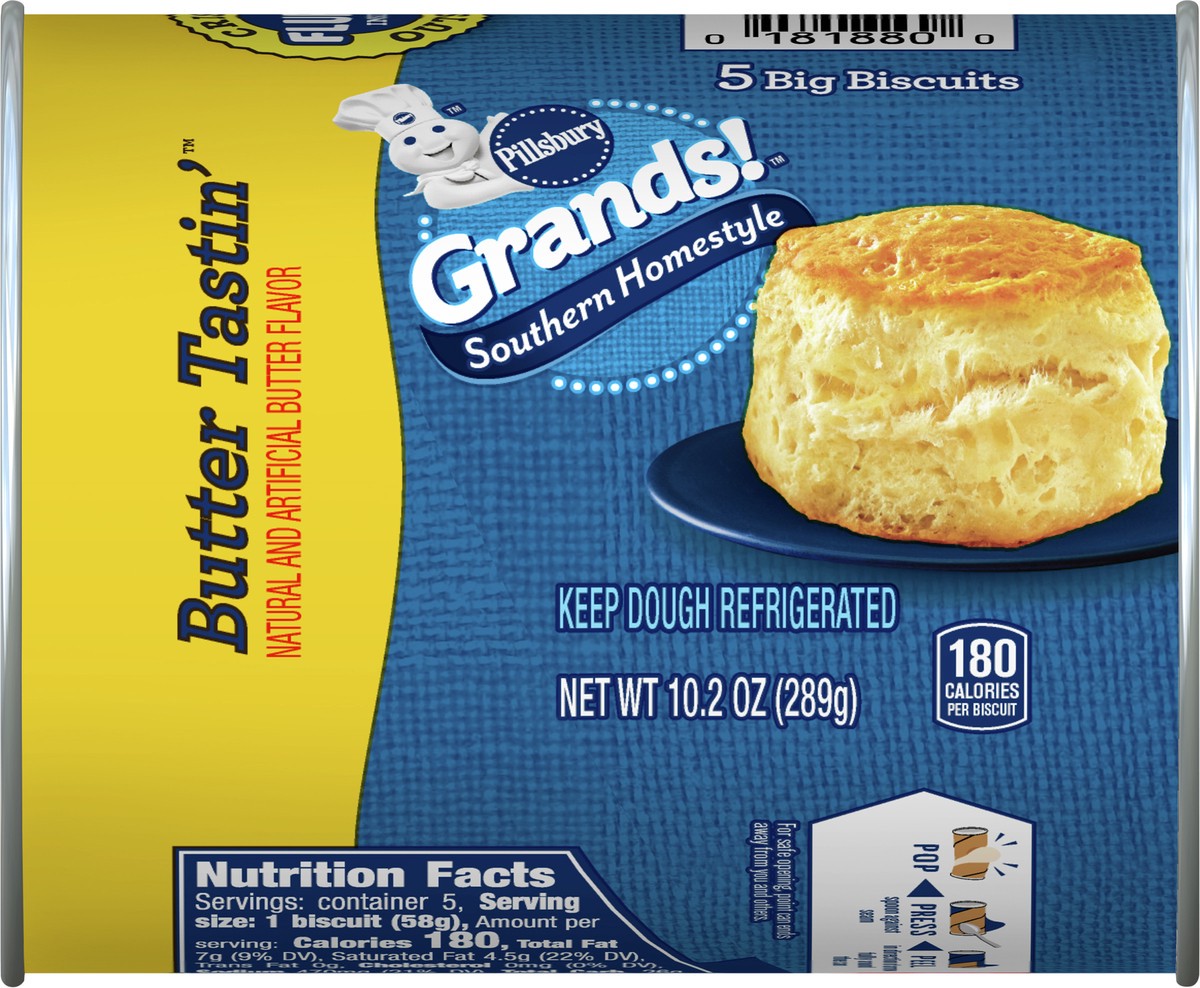 slide 6 of 14, Grands! Southern Homestyle Butter Tastin' Biscuits, 5 ct., 10.2 oz., 5 ct