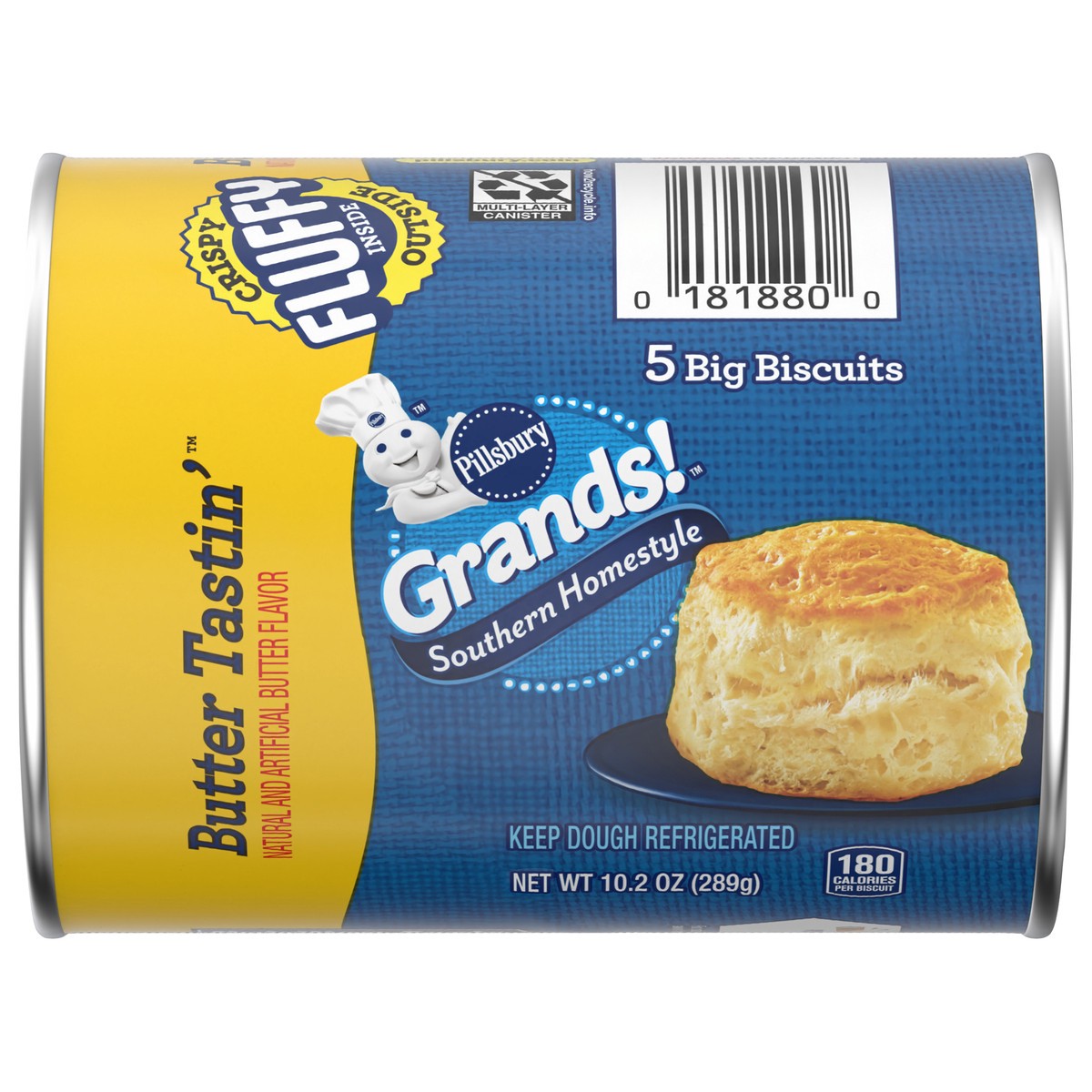 slide 1 of 14, Grands! Southern Homestyle Butter Tastin' Biscuits, 5 ct., 10.2 oz., 5 ct