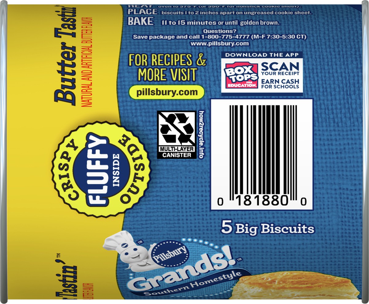 slide 5 of 14, Grands! Southern Homestyle Butter Tastin' Biscuits, 5 ct., 10.2 oz., 5 ct