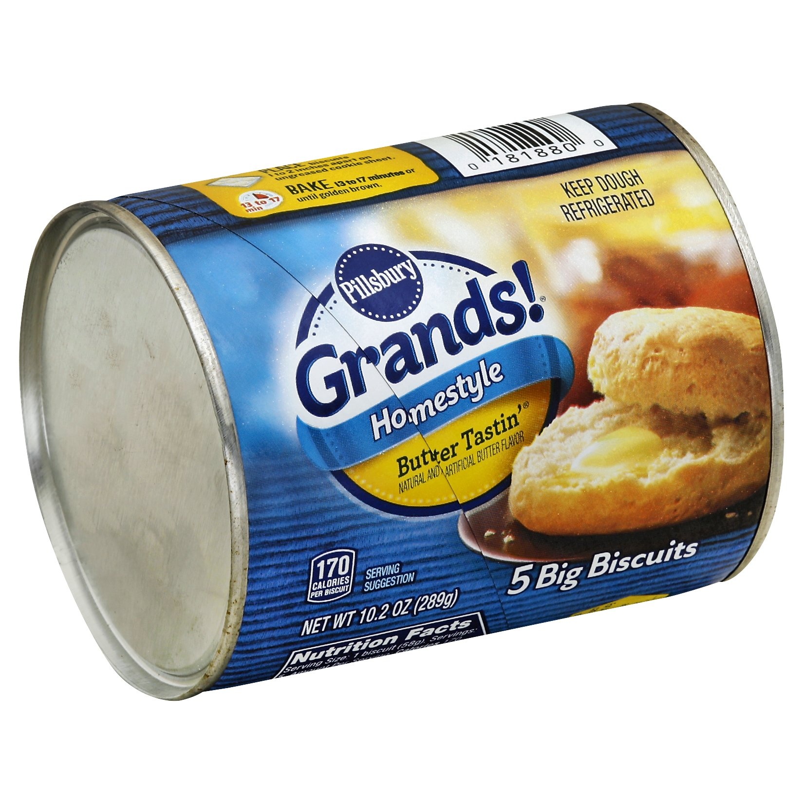 slide 1 of 7, Pillsbury Grands! Low Fat Biscuits Southern Homestyle Butter Tastin', 10.2 oz