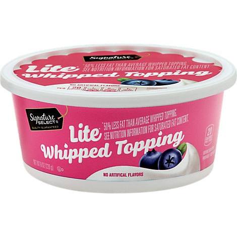 slide 1 of 1, Signature Select/Kitchens Whipped Topping Lite, 8 oz