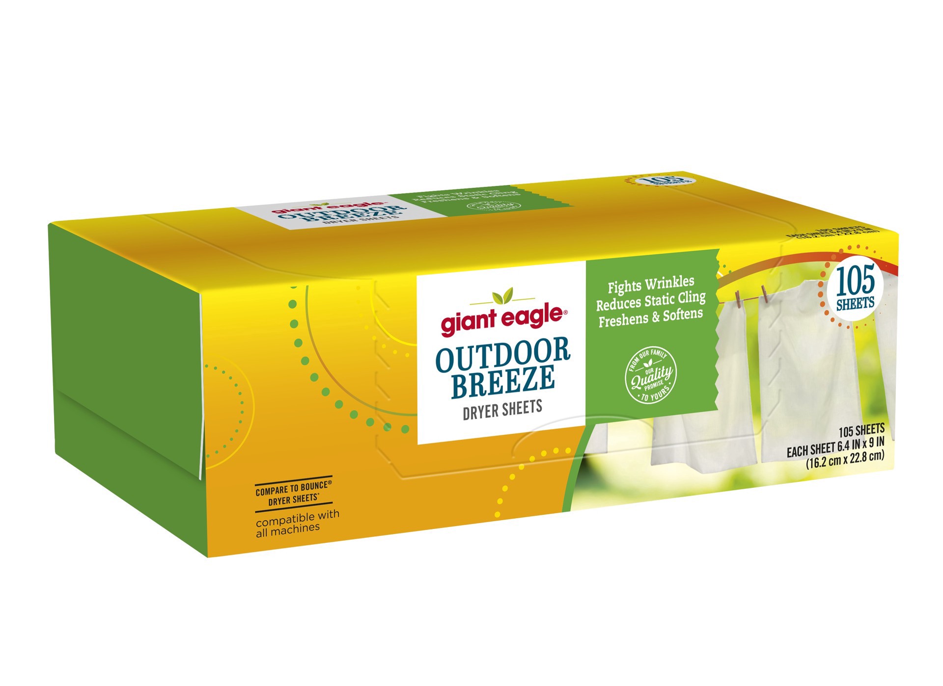 slide 1 of 1, Ge Outdoor Brz Dryer Sheets, 105 bc