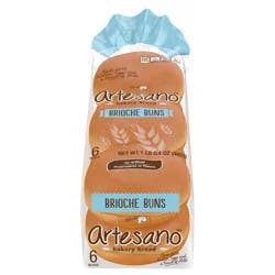 Alfaro's Artesano Brioche Buns, 6 count, Hamburger Buns, 16.4 oz Bag