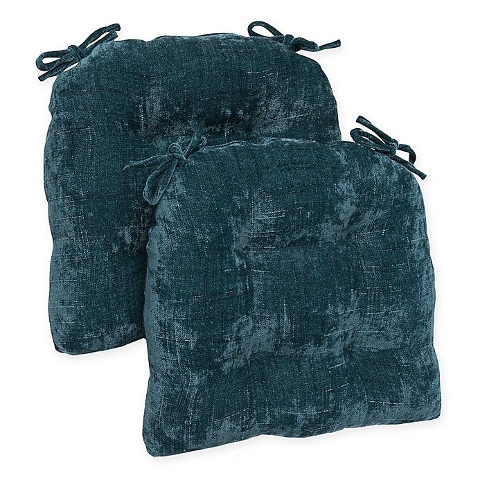 slide 1 of 1, Brentwood Originals Carmichael Memory Foam Chair Pads - Teal, 2 ct