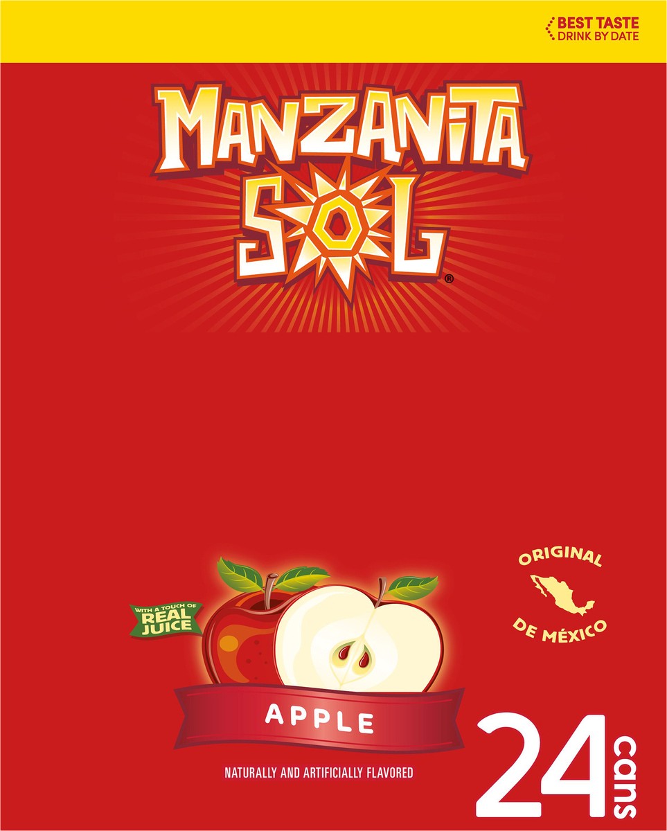 slide 2 of 6, Manzanita Sol Soda Apple Naturally & Artificially Flavored - 24 ct, 24 ct; 12 oz