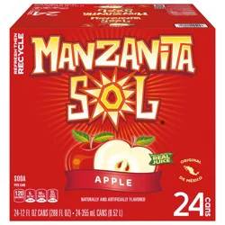 Manzanita Sol Soda Apple Naturally & Artificially Flavored - 24 ct