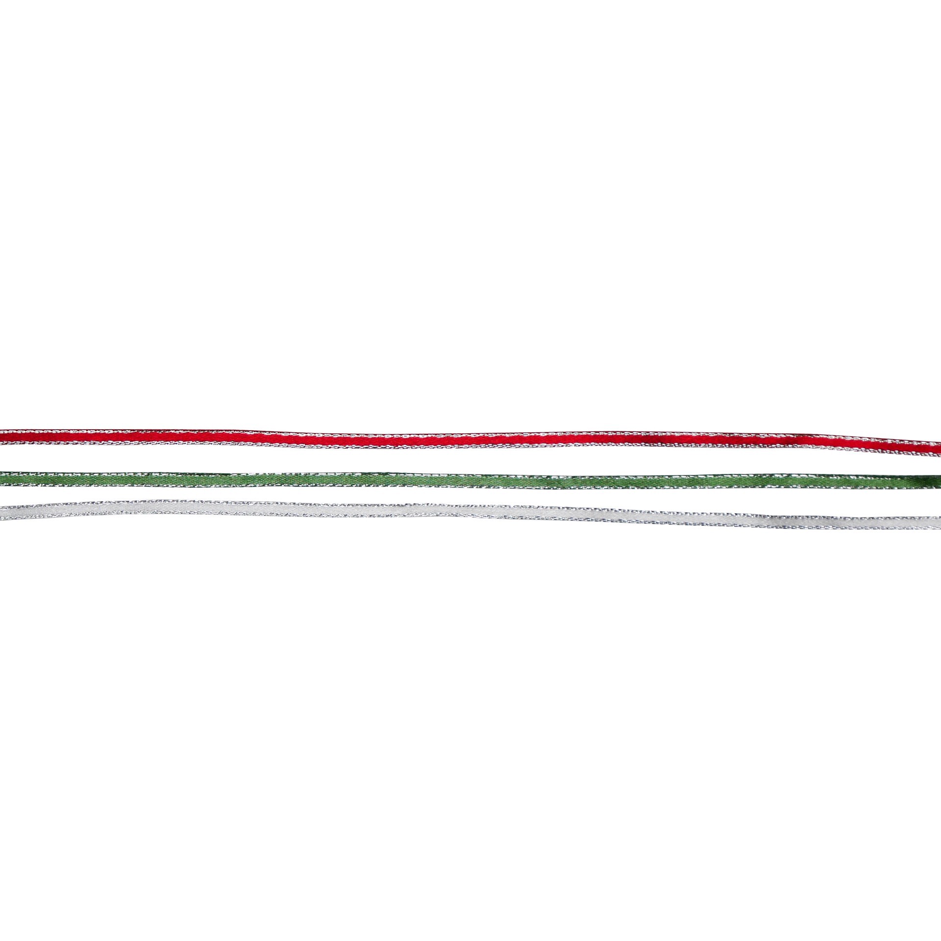 slide 3 of 3, 1/8" X 36ft. Green, Red & White Trim Ribbons By Celebrate It, 1/8 in x 36 ft