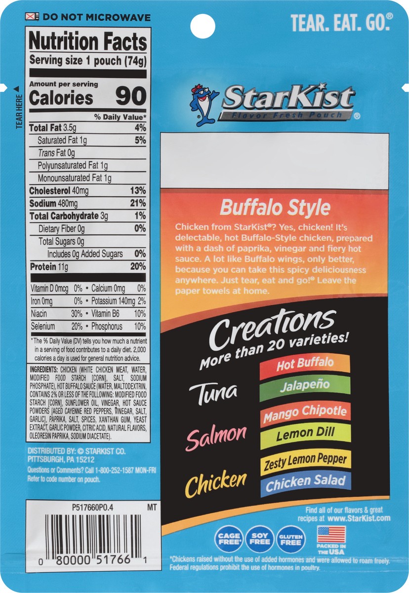 slide 9 of 9, StarKist Chicken Creations Bold White Premium Buffalo Style Chicken in Sauce 2.6 oz, 2.6 oz