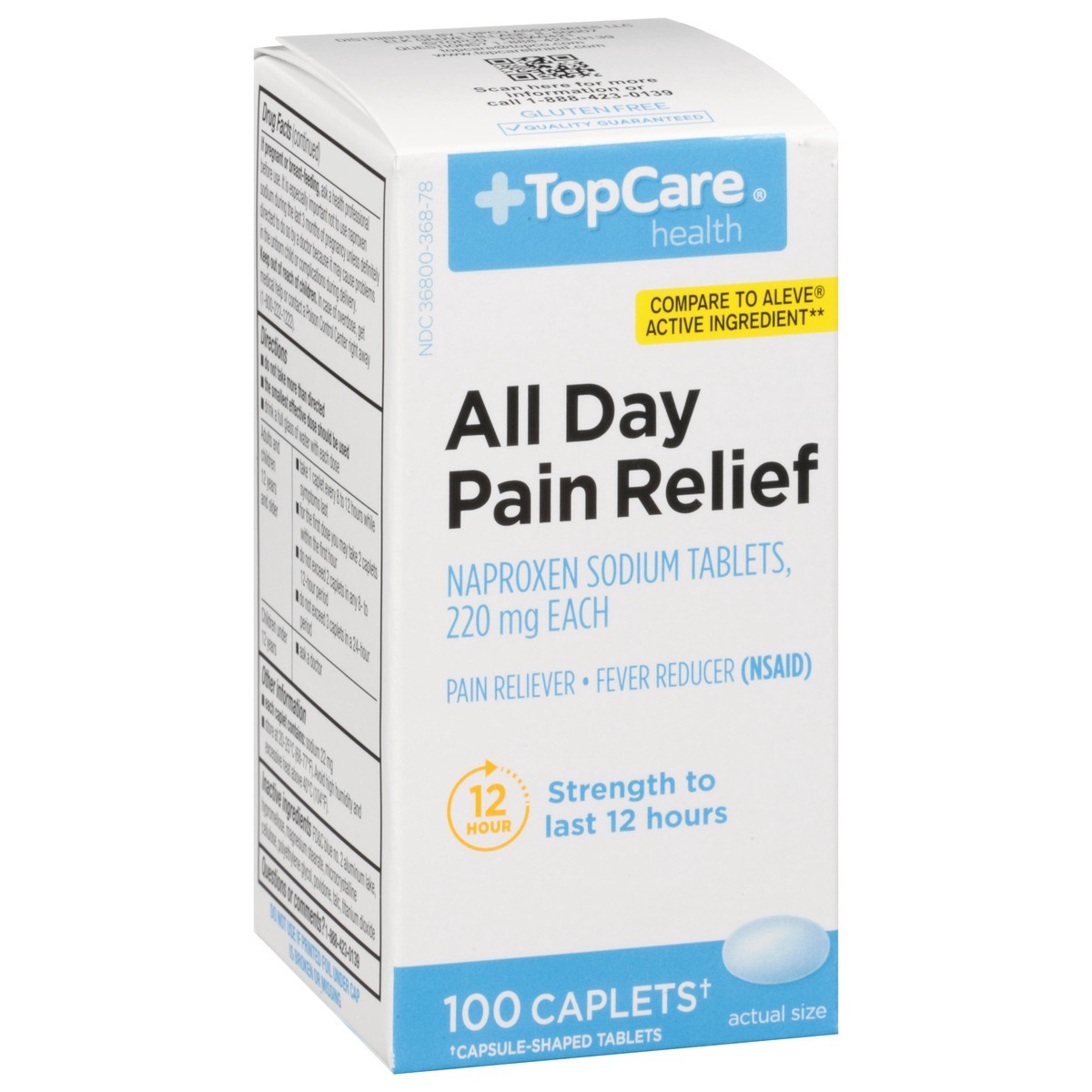 slide 5 of 9, Topcare Pain Relief All Day Casules, 100 ct; 220 mg