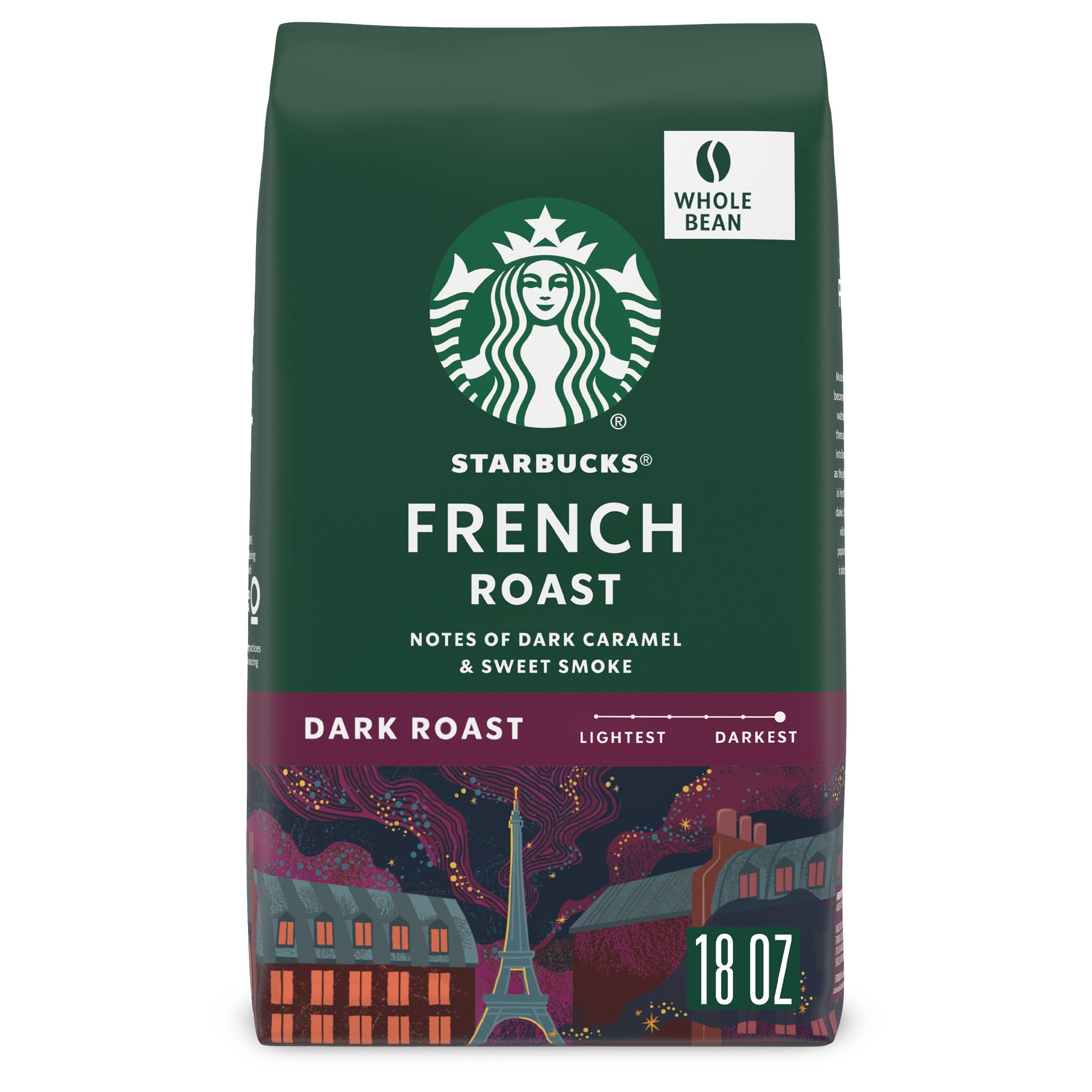 slide 1 of 13, Starbucks Whole Bean Coffee, Dark Roast Coffee, French Roast, 100% Arabica, 1 bag (18 oz), 18 oz