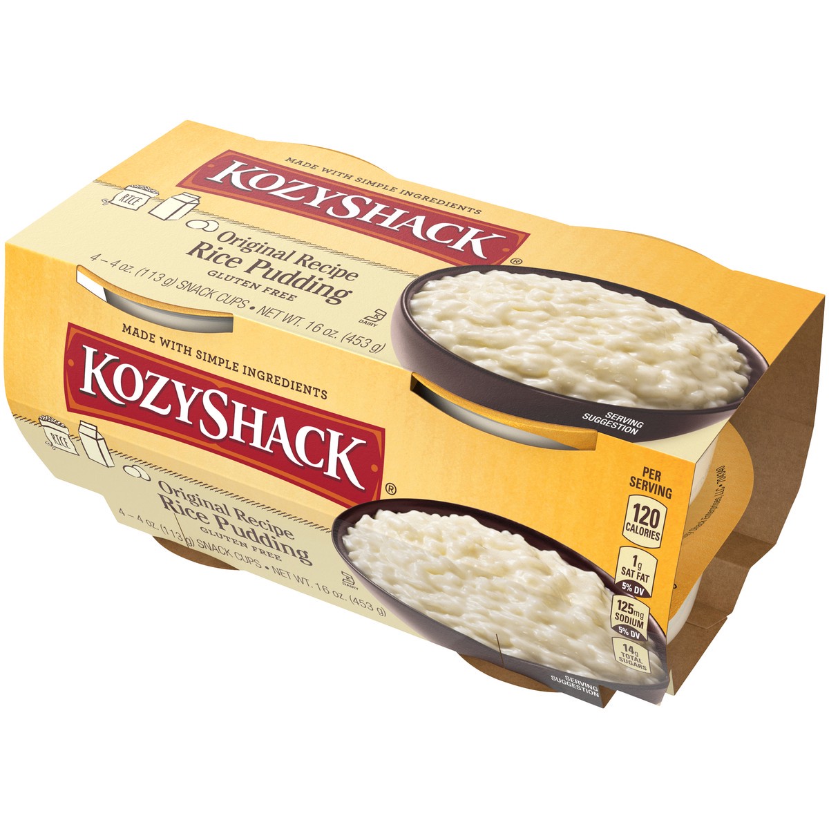 slide 9 of 9, Kozyshack Kozy Shack Original Recipe Rice Pudding 4-4 oz. Cups, 16 oz