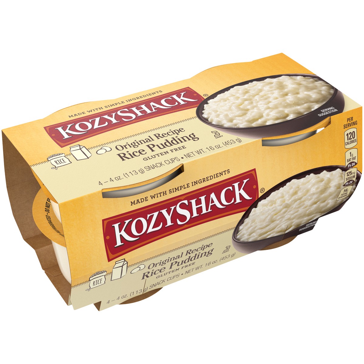 slide 7 of 9, Kozyshack Kozy Shack Original Recipe Rice Pudding 4-4 oz. Cups, 16 oz