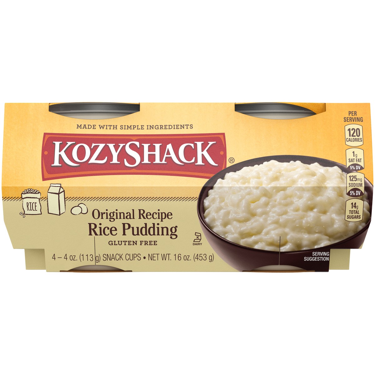 slide 6 of 9, Kozyshack Kozy Shack Original Recipe Rice Pudding 4-4 oz. Cups, 16 oz