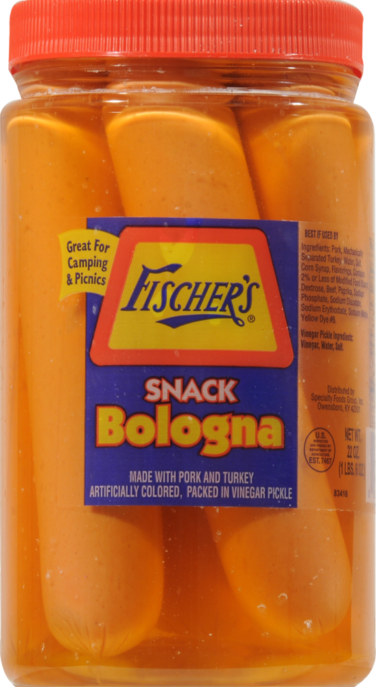 slide 2 of 2, Fischer's Pickled Snack Bologna, 22 oz