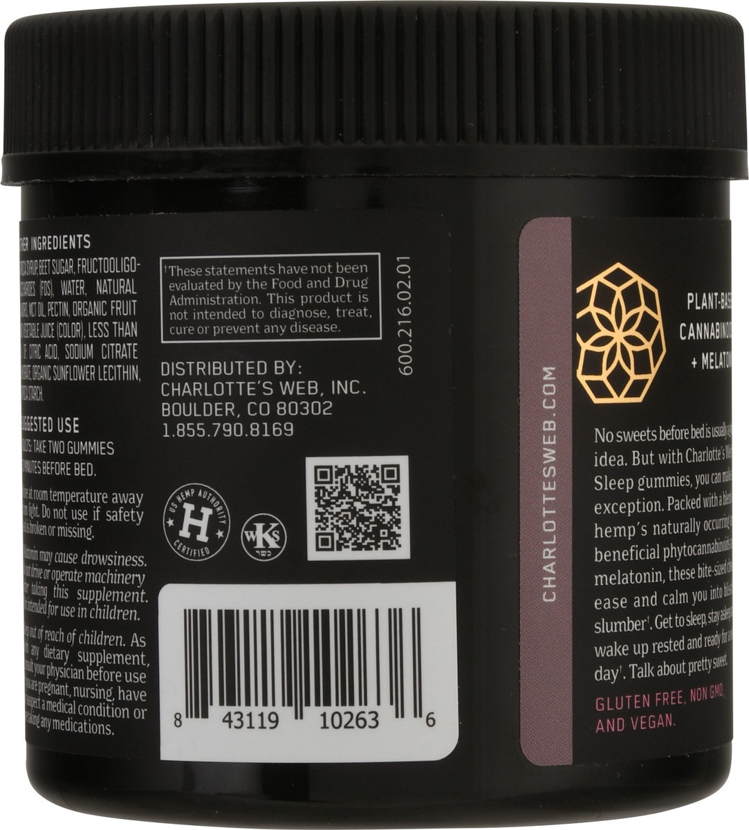 slide 12 of 13, Charlotte's Web Raspberry Hemp Extract Infused Sleep Gummies, 1 ct