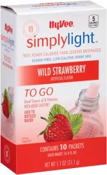 Hy-vee Simplylight, Wild Strawberry Sugar Free, Low Calorie Drink Mix To Go - 10 ct; 1.1 oz