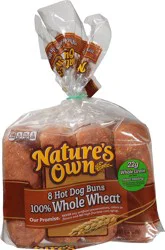Nature's Own 100% Whole Wheat Hot Dog Buns 8 ea