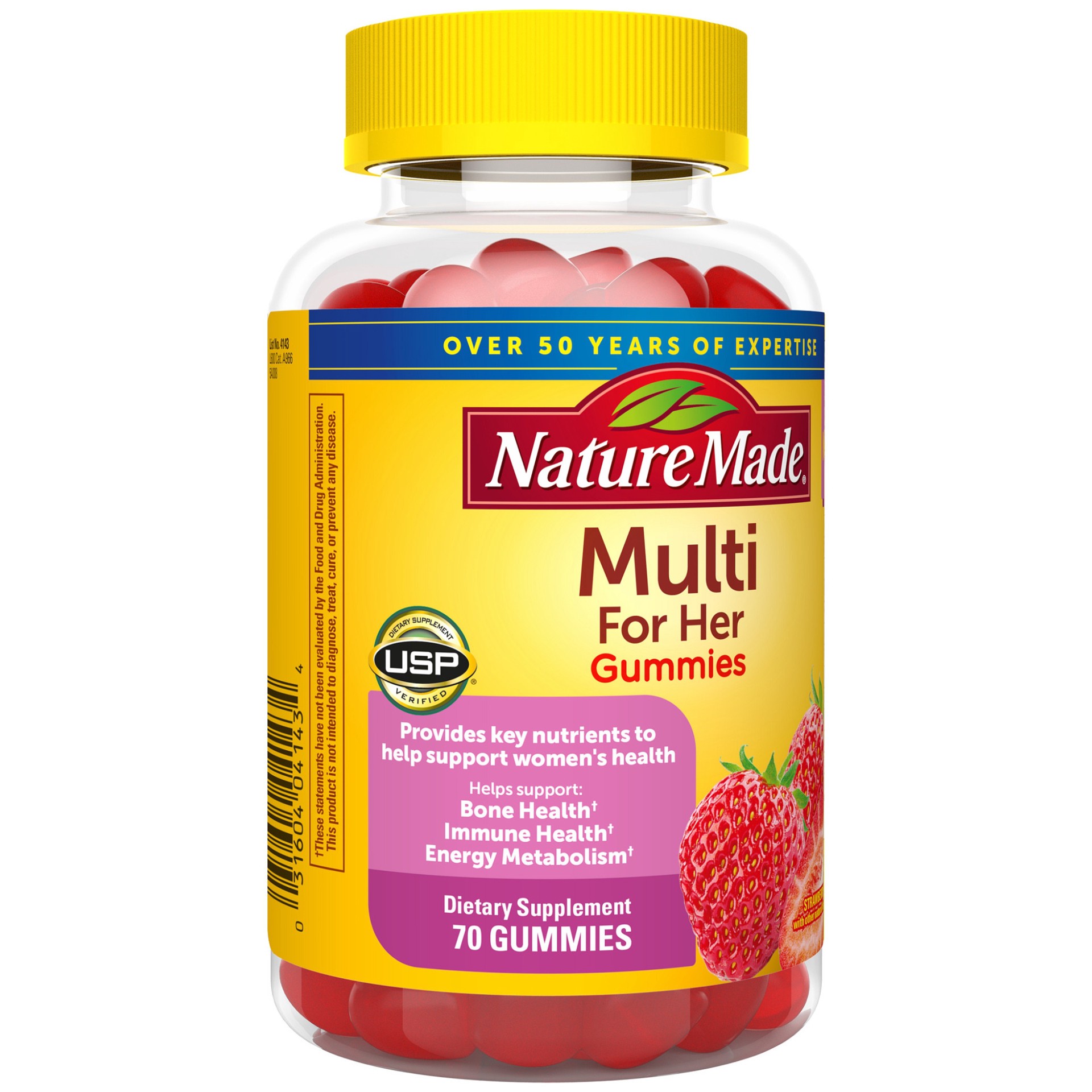 slide 5 of 8, Nature Made Multivitamin For Her, Womens Multivitamin for Daily Nutritional Support, Multivitamin for Women, 70 Gummies, 35 Day Supply, 70 ct
