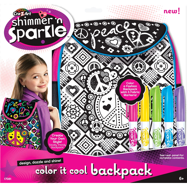 slide 1 of 1, Shimmer 'n Sparkle Color it Cool Back Pack, 1 ct