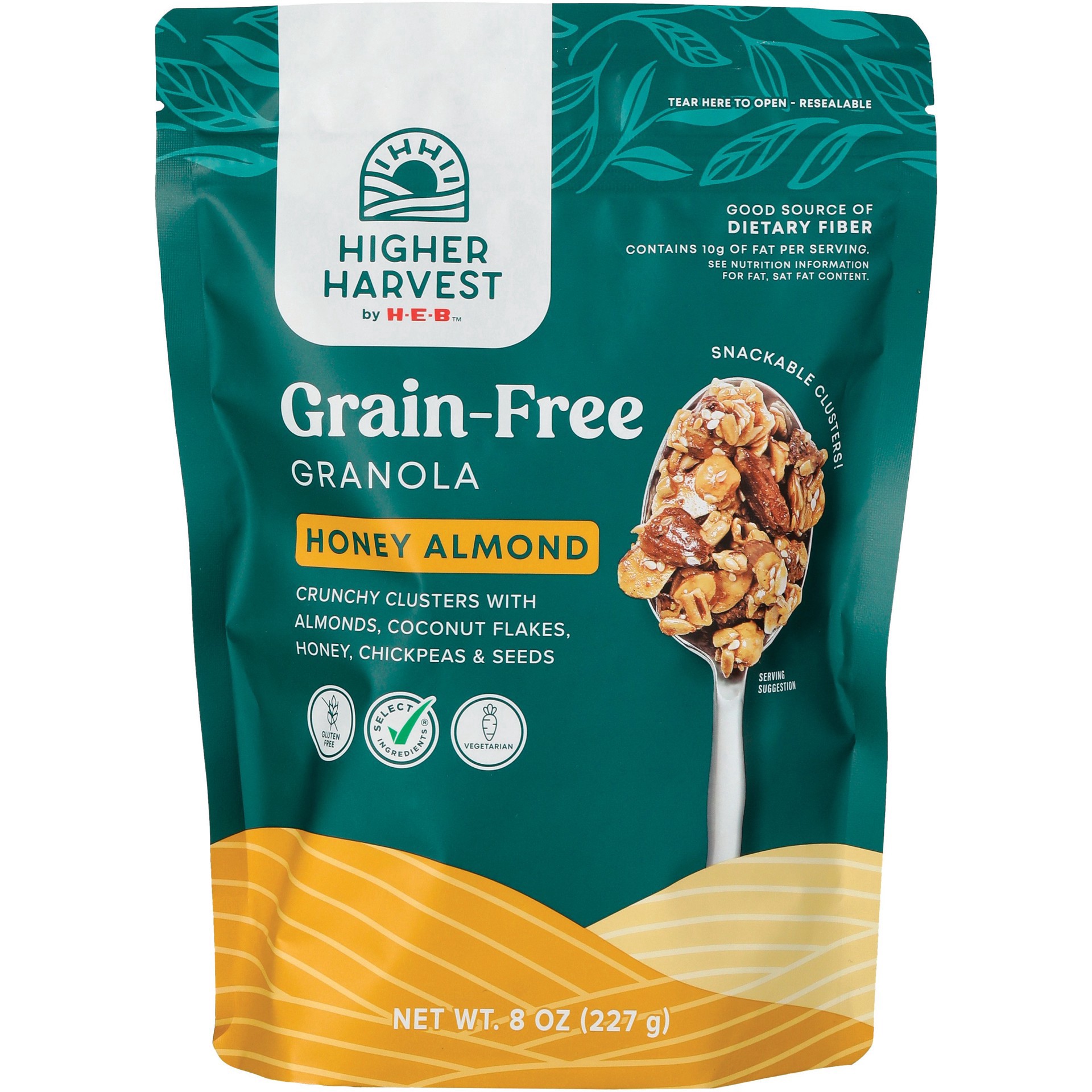 slide 1 of 1, Higher Harvest by H-E-B Grain-Free Granola - Honey Almond, 8 oz