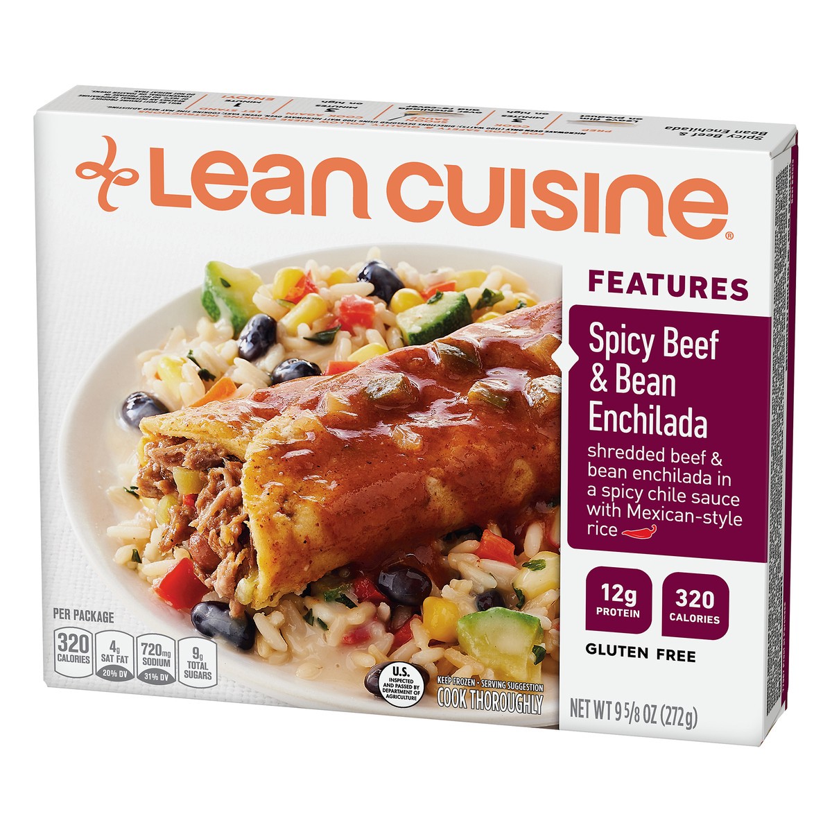 slide 3 of 10, Lean Cuisine Marketplace Spicy Beef & Bean Enchilada, 9.625 oz