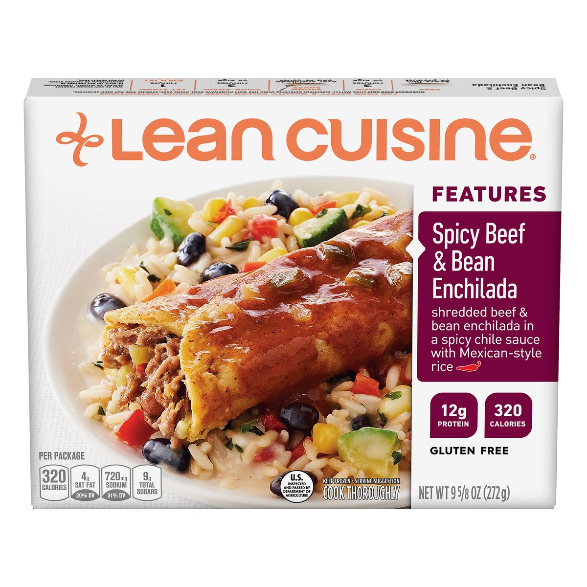 slide 1 of 10, Lean Cuisine Marketplace Spicy Beef & Bean Enchilada, 9.625 oz