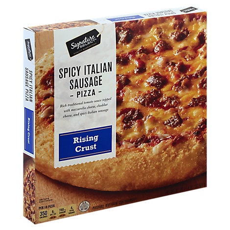slide 1 of 1, Signature Select Pizza Rising Crust Spicy Italian Sausage Frozen, 30.7 oz