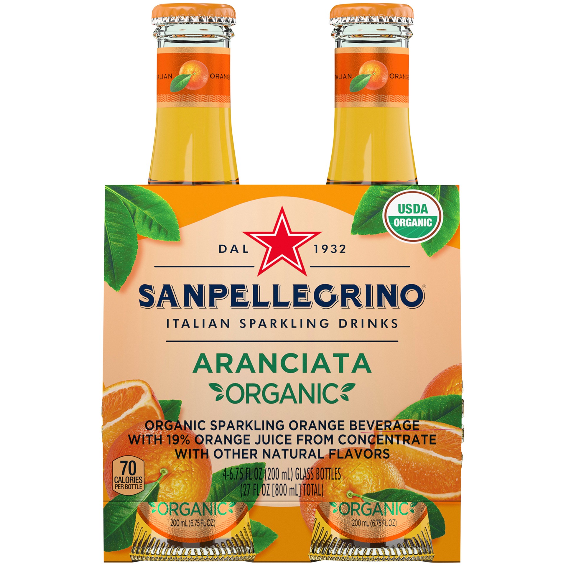 slide 1 of 2, SANPELLEGRINO Italian Sparkling Drinks Organic Aranciata - 27 oz, 27 oz