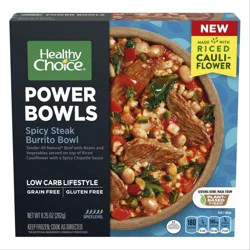 Healthy Choice Power Bowls Spicy Steak Burrito Bowl, Frozen Meal, 9.25 oz. Bowl