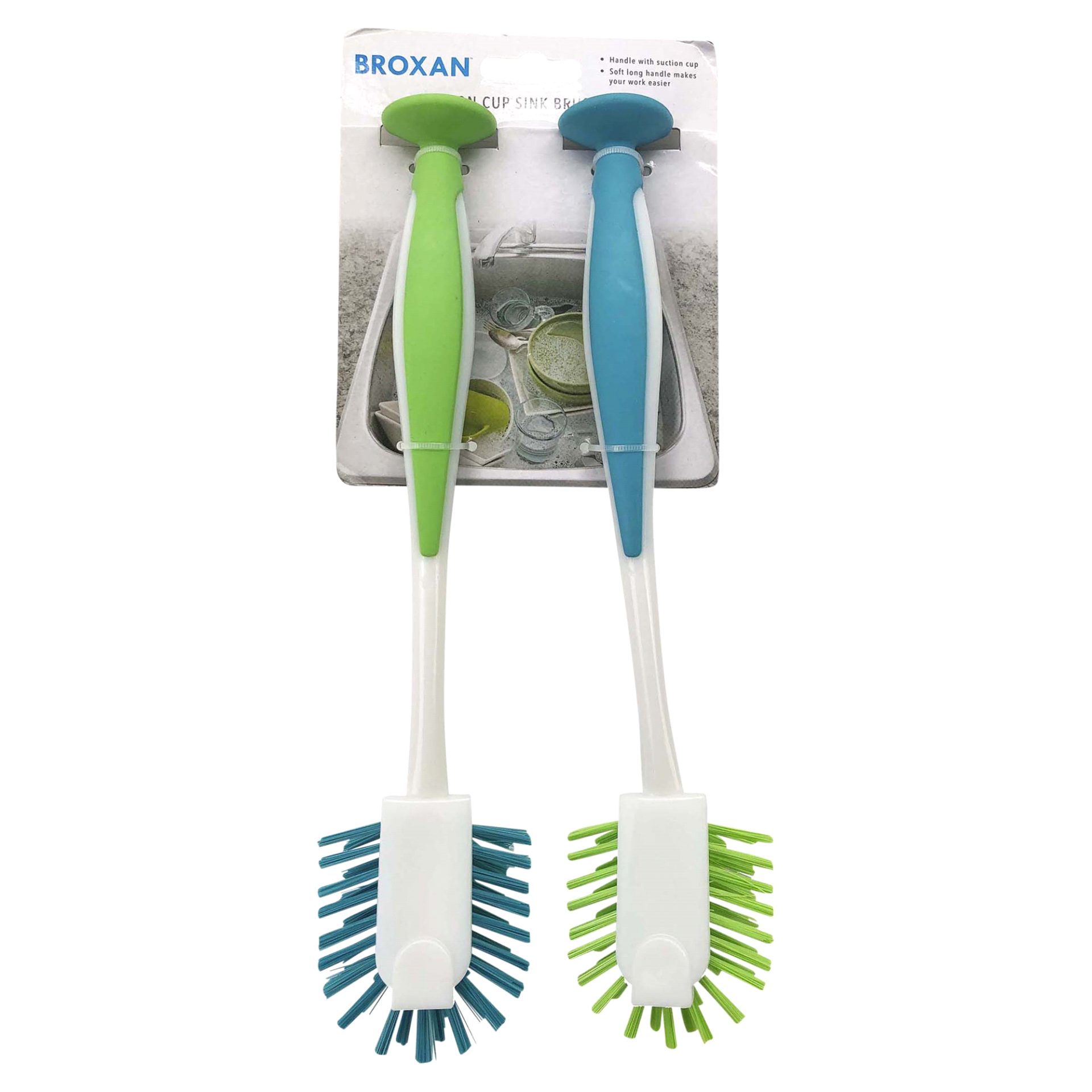 slide 1 of 1, Broxan Suction Cup Sink Brush, 2 ct