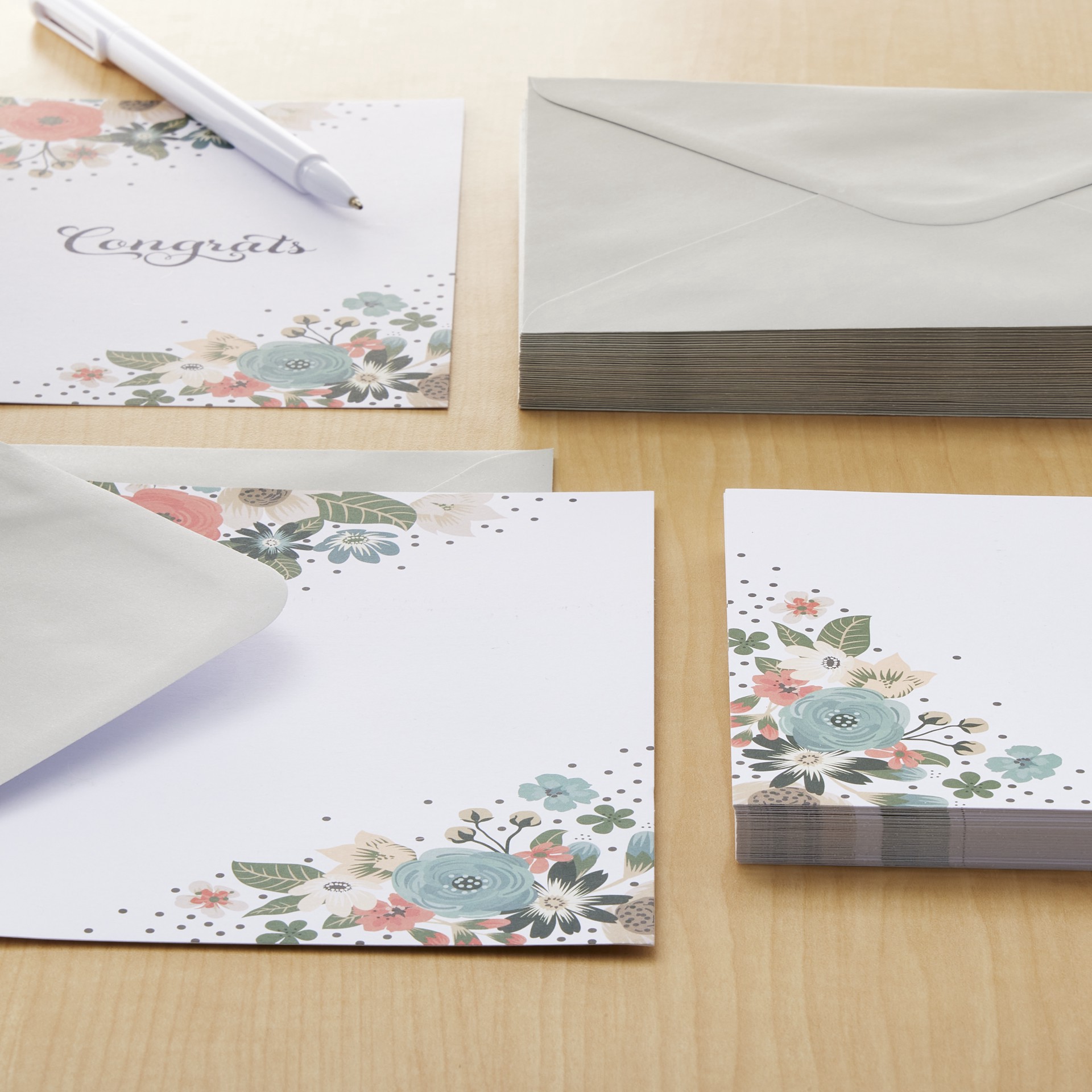 slide 3 of 6, Painted Floral Flat Cards & Envelopes By Recollections, 5" X 7", 5 in x 7 in